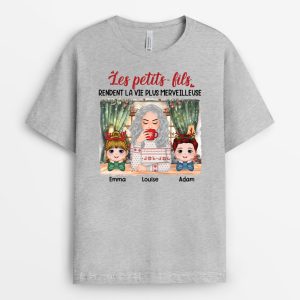 T-shirt Les Petits-Fils Rendent La Vie Plus Merveilleuse Personnalise T-shirt Les Petits-Fils Rendent La Vie Plus Merveilleuse Personnalise