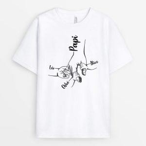 T-shirt Lien De Papa Grand-Pere Enfants Personnalise