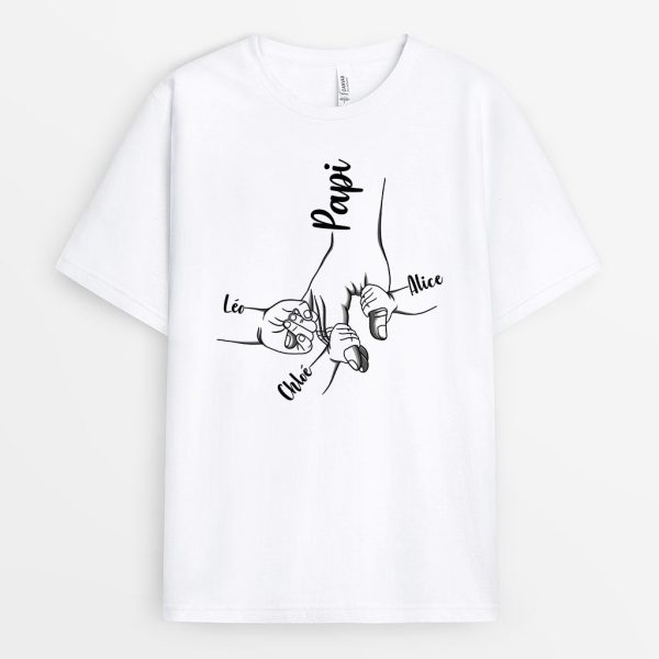 T-shirt Lien De Papa Grand-Pere Enfants Personnalise