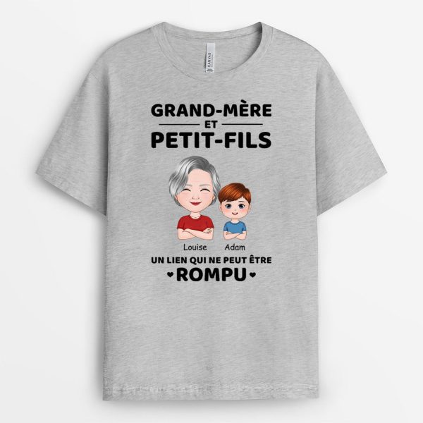 T-shirt Lien qui ne peut etre rompu Grand-Mere Petits-Enfants Personnalise