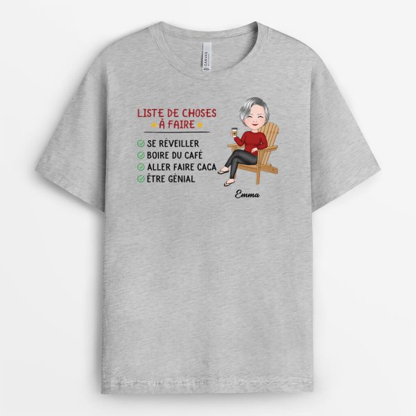 T-shirt Listes Des Choses A Faire Personnalise