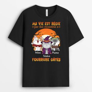 T-shirt Ma Vie Est Regie Par Un Monstre A Fourrure Gate Personnalise T-shirt Ma Vie Est Regie Par Un Monstre A Fourrure Gate Personnalise