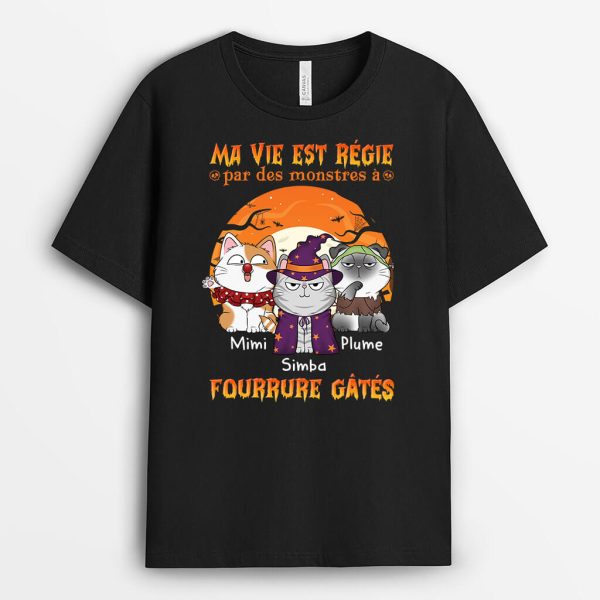 T-shirt Ma Vie Est Regie Par Un Monstre A Fourrure Gate Personnalise