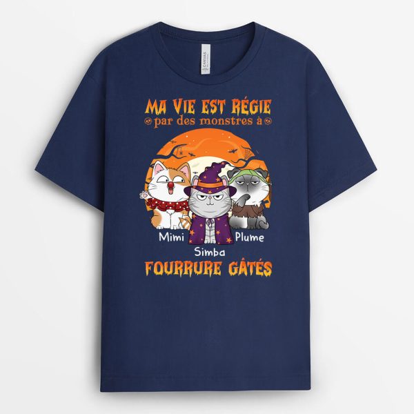 T-shirt Ma Vie Est Regie Par Un Monstre A Fourrure Gate Personnalise