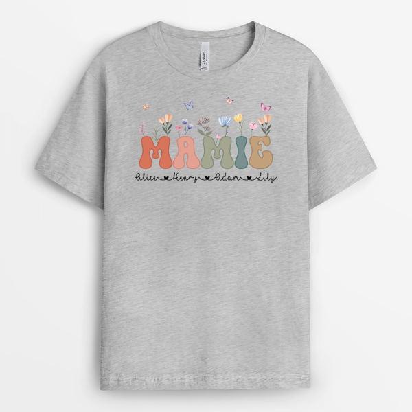 T-shirt Maman Avec Fleurs Personnalise