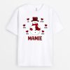 T-shirt Maman Bonhomme de Neige Petits Cœurs Personnalise