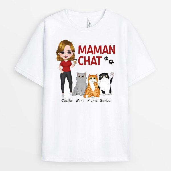 T-shirt Maman Chat Chipi Personnalise