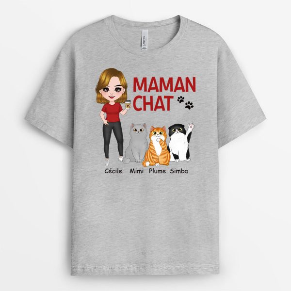 T-shirt Maman Chat Chipi Personnalise