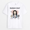 T-shirt Maman Chat Coeur Rose Personnalise