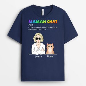 T-shirt Maman Chat Cool Personnalise T-shirt Maman Chat Cool Personnalise