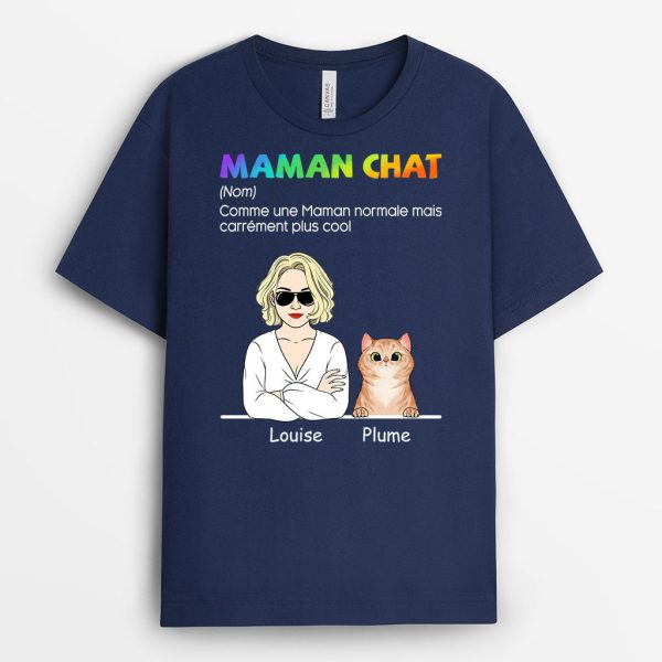 T-shirt Maman Chat Cool Personnalise