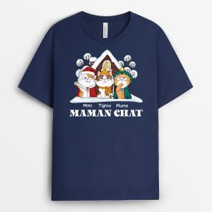 T-shirt Maman Chat Papa Chat Pour Noel Personnalise T-shirt Maman Chat Papa Chat Pour Noel Personnalise