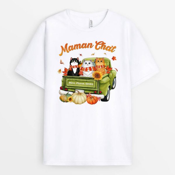 T-shirt Maman ChatPapa Chat Automne Personnalise