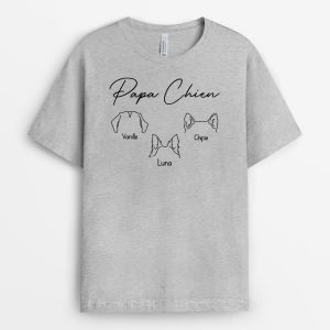 T-shirt Maman ChatPapa Chat Version Texte