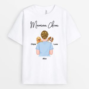 T-shirt Maman Chien Epaule Personnalise