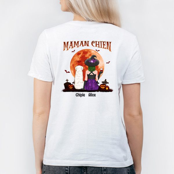 T-shirt Maman Chien Halloween Personnalise