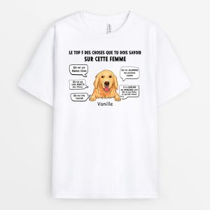 T-shirt Maman Chien Les Top 5 Choses Personnalise