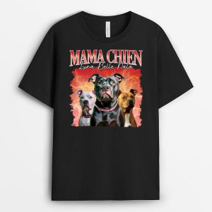 T-shirt Maman Chien Papa Chien Avec Prenom Personnalise T-shirt Maman Chien Papa Chien Avec Prenom Personnalise