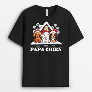 T-shirt Maman Chien Papa Chien Noel Maison Personnalise T-shirt Maman Chien Papa Chien Noel Maison Personnalise