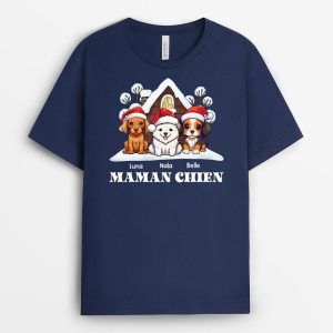 T-shirt Maman Chien Papa Chien Noel Maison Personnalise T-shirt Maman Chien Papa Chien Noel Maison Personnalise
