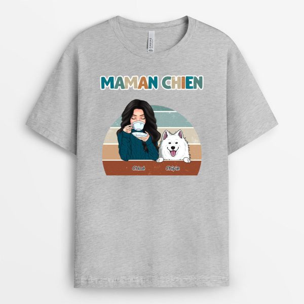 T-shirt Maman Chien Pull Vert Personnalise