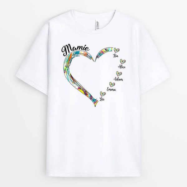 T-shirt Maman Coeur Palette De Couleur Personnalise