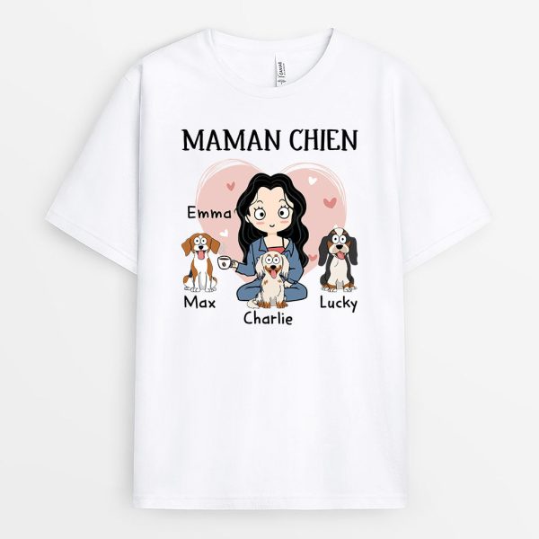 T-shirt Maman De Chien Colore Personnalise