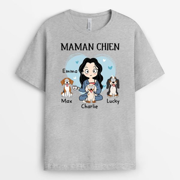 T-shirt Maman De Chien Colore Personnalise