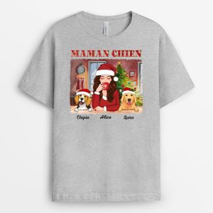T-shirt Maman De Chien Version Noel Personnalise