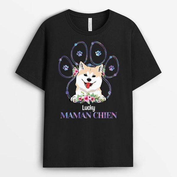 T-shirt Maman De ChienPapa De Chien Colore Personnalise