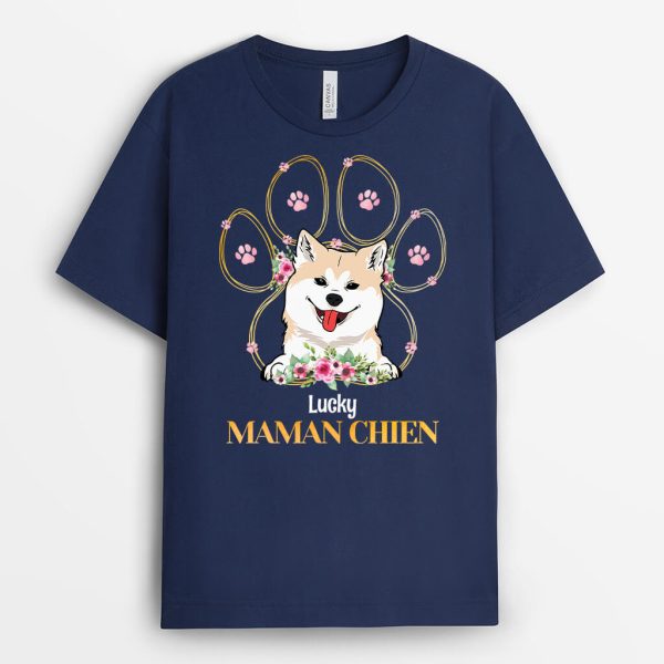 T-shirt Maman De ChienPapa De Chien Colore Personnalise