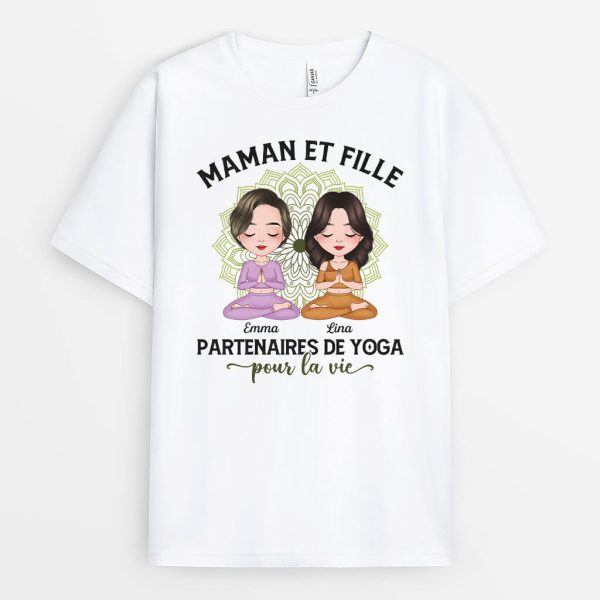 T-shirt Maman Et Fille Partenaires De Yoga Pour La Vie Personnalise