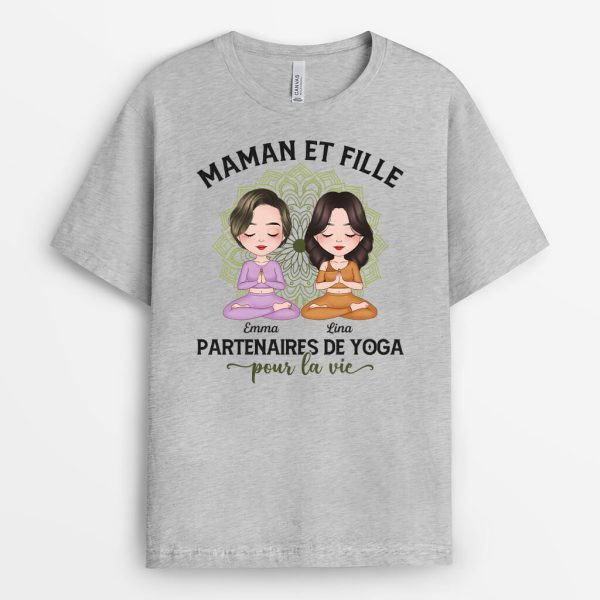 T-shirt Maman Et Fille Partenaires De Yoga Pour La Vie Personnalise