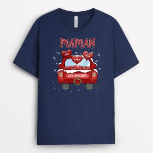 T-shirt Maman Mamie Camion de Petits Cœurs Personnalise T-shirt Maman Mamie Camion de Petits Cœurs Personnalise