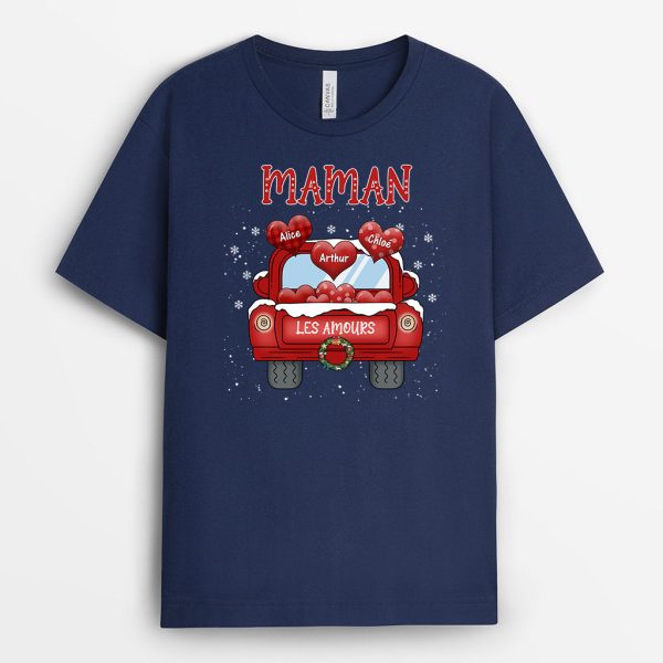 T-shirt Maman Mamie Camion de Petits Cœurs Personnalise