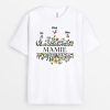 T-shirt Maman Mamie Champe de Fleurs Personnalise