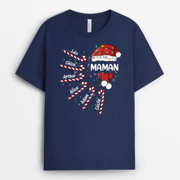 T-shirt Maman Mamie Chapeau Batons Noel Personnalise