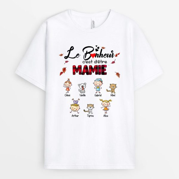 T-shirt Maman Mamie Enfants Chiens et Chats Personnalise