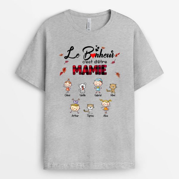 T-shirt Maman Mamie Enfants Chiens et Chats Personnalise