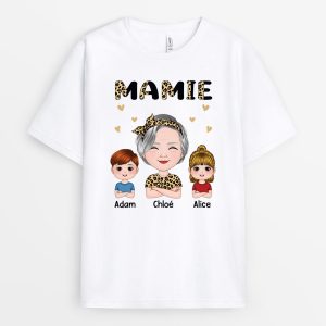 T-shirt Maman Mamie Leopard Personnalise