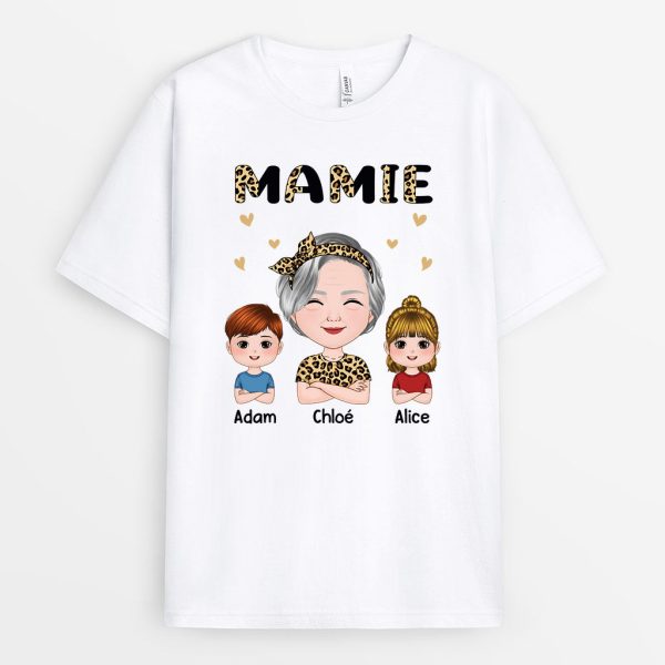 T-shirt Maman Mamie Leopard Personnalise