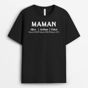 T-shirt Maman Mamie Mot Style Blanc Personnalise T-shirt Maman Mamie Mot Style Blanc Personnalise