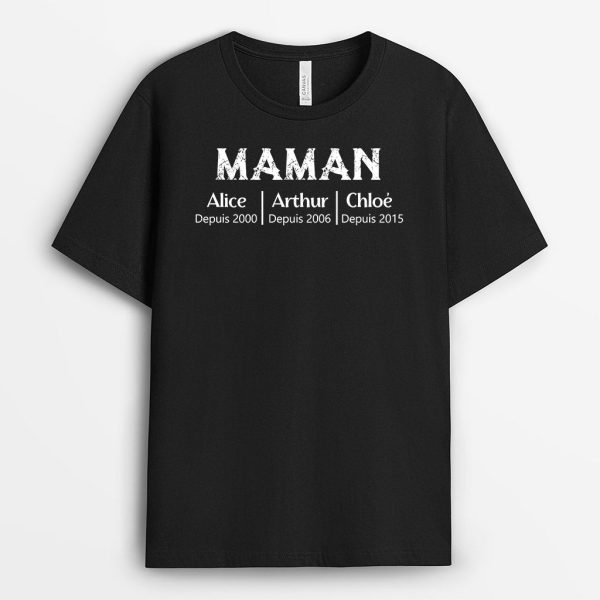 T-shirt Maman Mamie Mot Style Blanc Personnalise