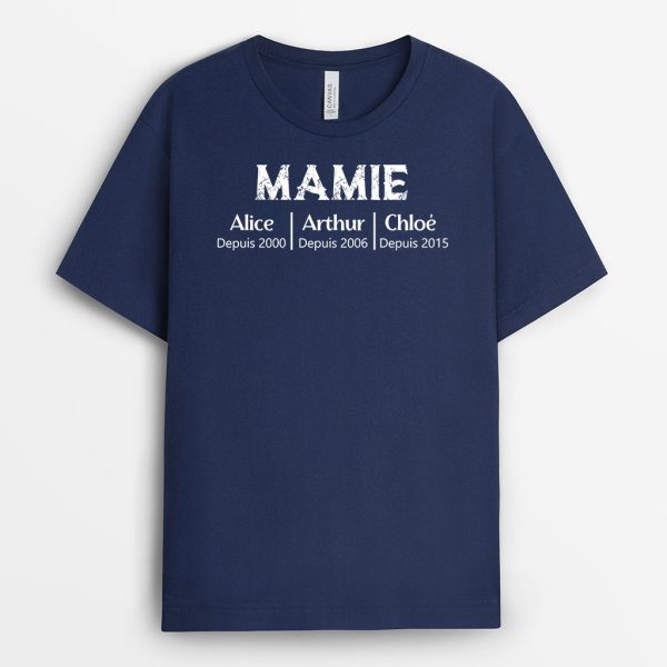 T-shirt Maman Mamie Mot Style Blanc Personnalise