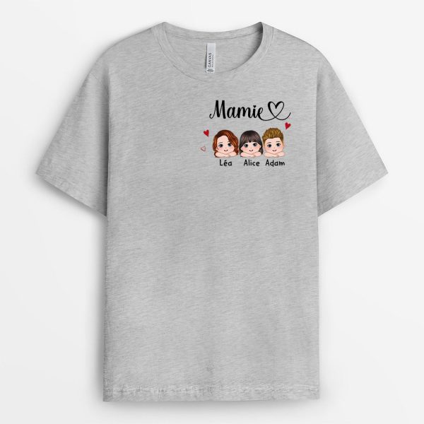 T-shirt Maman Mamie Poitrine Personnalise