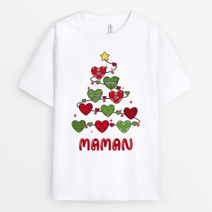 T-shirt Maman Mamie Pyramide de Cœurs Personnalise
