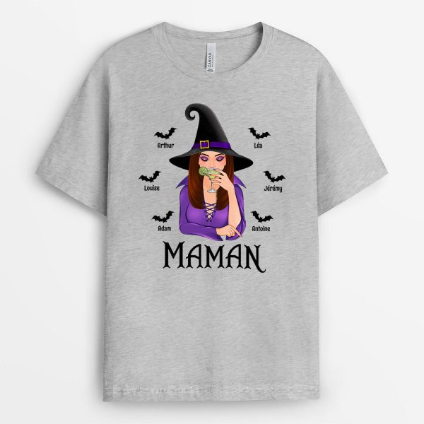 T-shirt Maman Mamie Sorciere Avec Petits-Enfants Personnalise