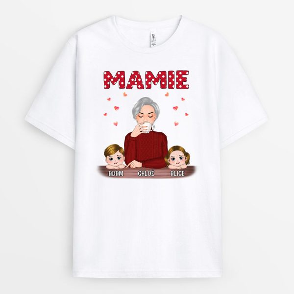 T-shirt Maman Mamie et Petits-Enfants Personnalise