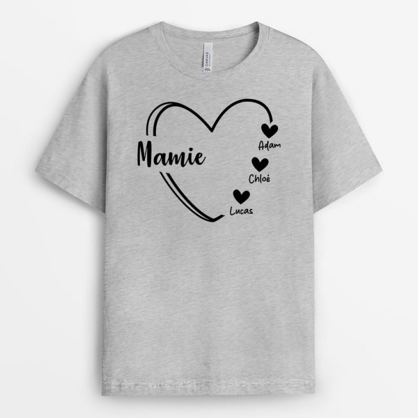 T-shirt Maman Petits Coeurs Noirs Personnalise