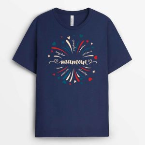T-shirt Mamie Avec Couleurs De La France Personnalise T-shirt Mamie Avec Couleurs De La France Personnalise
